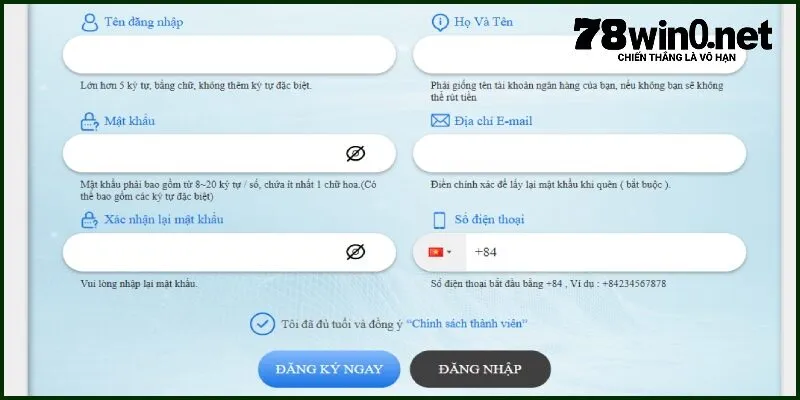78win đăng ký